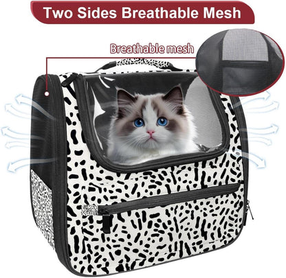 Leopard Skin (2) Dog Cat Carrier Soft-Sided Pet Bag for Small Medium Cats Puppies Airline Approved Cat Travel Carrier