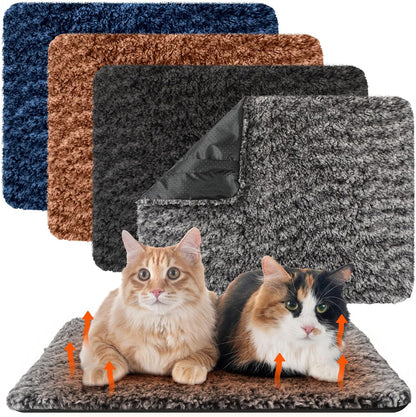 4 Pack Self Warming Cat Pads Self Heating Cat Mat Washable Homeless Dogs Thermal Pads Kennel Pad Reflects Body Heat Warm Crate Bed Mat for Indoor Outdoor Pet(Mixed Colors,18 x 24 Inch)