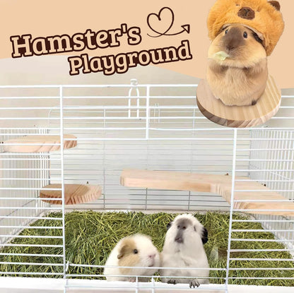 Chinchilla Cage Accessories Hamster Accessories, Chinchilla Toys Wood Platform Dwarf Hamster Cage Board, Chinchilla Cage Sturdy Standing and Jumping Wooden Board for Parrot Cage Rat Cage (Board)