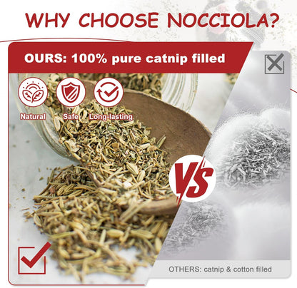 Nocciola 3 Pack Catnip Toys for Cats, Funny Cat Toys Filled with 100% Pure Organic Catnip, Safe Kitten Teething Chew and Kicker Toys, Stress Relieving Fun for Indoor Cats