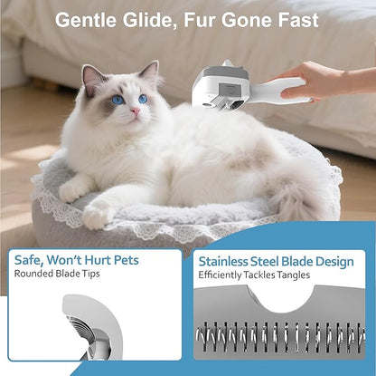 3 in 1 Pet Steam Brush for Dogs & Cats – Self Cleaning, Hair Removal Comb Steam for Shedding & Dematting for Long & Short Haired Pets,Includes Pet Essence