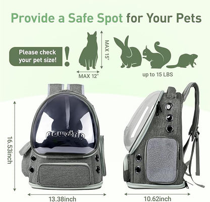 Cat Backpack Carrier with Bubble Window, Breathable & Foldable Pet Travel Carrier for Small Dogs and Cats, Airline-Approved for Hiking & Outdoor Use