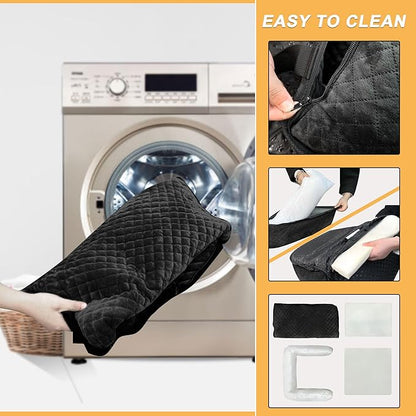 Sephyroth Dog Car Seat for Small/Medium Dogs,Dog Car Bed Washable Pet Travel Safety Car Seat,Super Soft Safe Removable Pet Booster Seat,Fits for All Cars(Black)