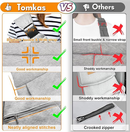 Tomkas Small Dog Sling Carrier - Zipper Pocket & Adjustable Strap - for 3-10 lbs Pets(Grey)
