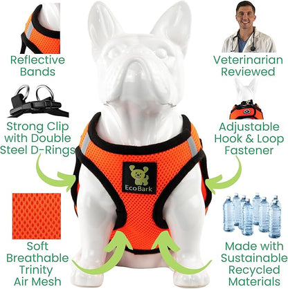 EcoBark Step in Dog Harness Reflective Soft Ultra Padded Mesh Dog Harnesses for XXS, XS, Small, and Medium Dogs Eco-Friendly Comfort Secure Halter No Pull Adjustable Pet Vest