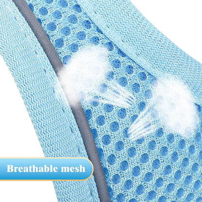 YIMEIS Dog Harness and Leash Set, No Pull Soft Mesh Pet Harness, Reflective Adjustable Puppy Vest for Small Medium Large Dogs, Cats (Sky Blue, Small (Pack of 1)
