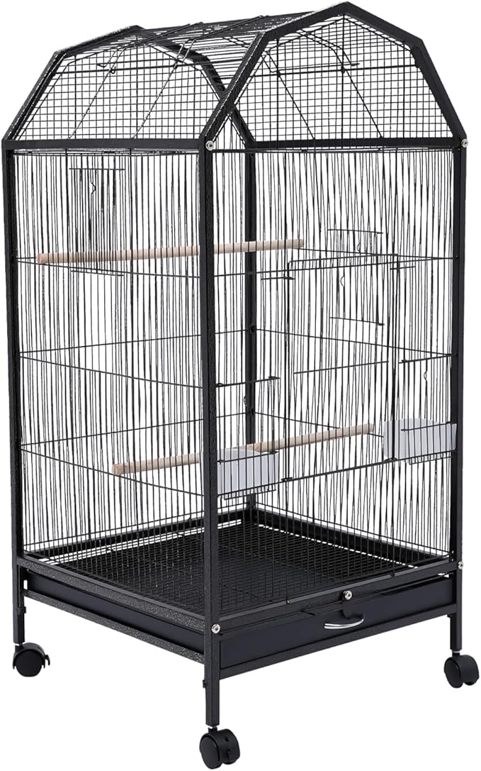 Bird Cage, Metal Pet Bird Flight Cages Large Finch Bird Cage with Stand for Parrots Cockatiels Conure Budgie Canary Finch Lovebird