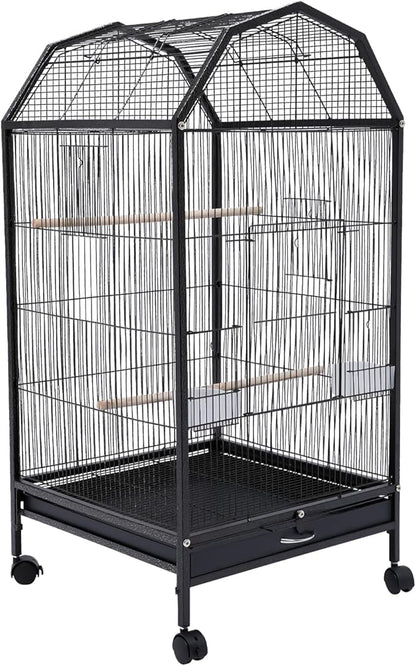 Bird Cage, Metal Pet Bird Flight Cages Large Finch Bird Cage with Stand for Parrots Cockatiels Conure Budgie Canary Finch Lovebird