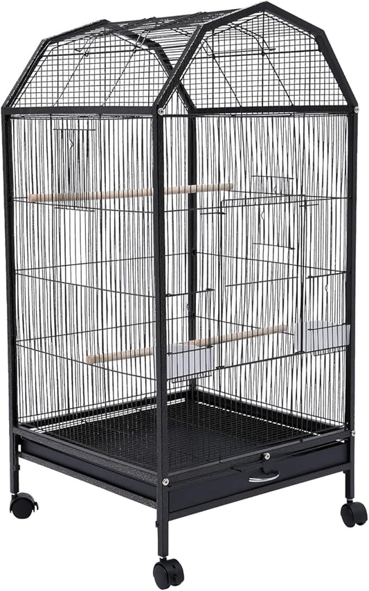 Bird Cage, Metal Pet Bird Flight Cages Large Finch Bird Cage with Stand for Parrots Cockatiels Conure Budgie Canary Finch Lovebird