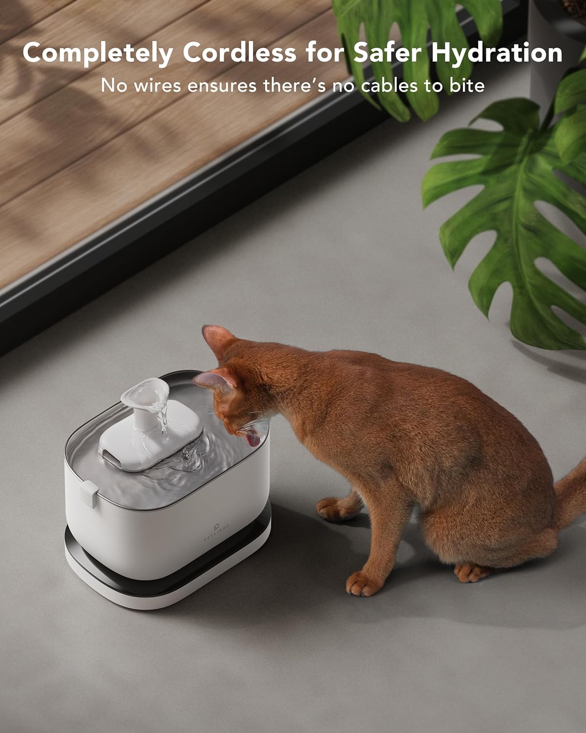 Bundle of PETLIBRO Cat Water Fountain, Cordless Pet Water Fountain Battery Operated+8 Packs Replacement Filters for Dockstream Cat Water Fountain WF005 WF115 WF105, 4 Months Set of Replacement Filters