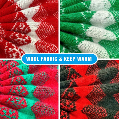 4-Pack Knitted Christmas Dog Bandanas with Slogans - Soft Warm Bandana for Small Medium, Cute Winter Dogs Accessories Boy & Girl Pets, Dog Gifts for Large Dogs, Scarf for Birthday Holiday