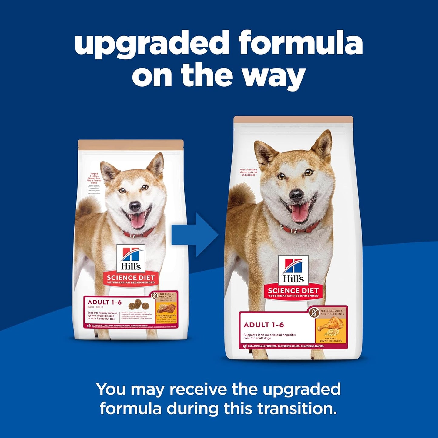 Hill's Science Diet Adult 1-6, Adult 1-6 Premium Nutrition, Dry Dog Food, No Corn, Wheat, Soy Chicken & Brown Rice, 30 lb Bag