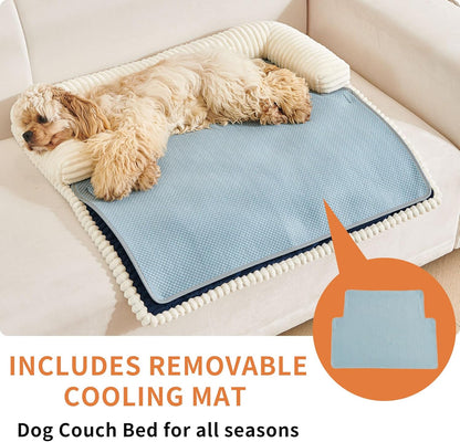 HAOMAIJIA Dog Couch Bed for Large Dogs, Non Slip Pet Couch Covers for Sofa Thick Soft Washable Dog Couch Cover Protector All Seasons Universal Dogs and Cats Bed Mat (Navy Blue, X-Large)