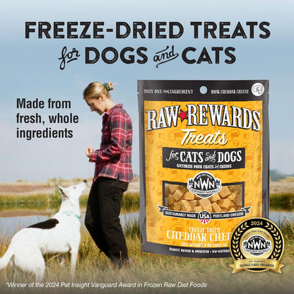 Northwest Naturals Raw Rewards Freeze-Dried Cheddar Cheese Treats for Dogs and Cats - Bite-Sized Pieces - Healthy, 1 Ingredient, Human Grade Pet Ingredients, All Natural, Proudly Made in USA, 6 Oz
