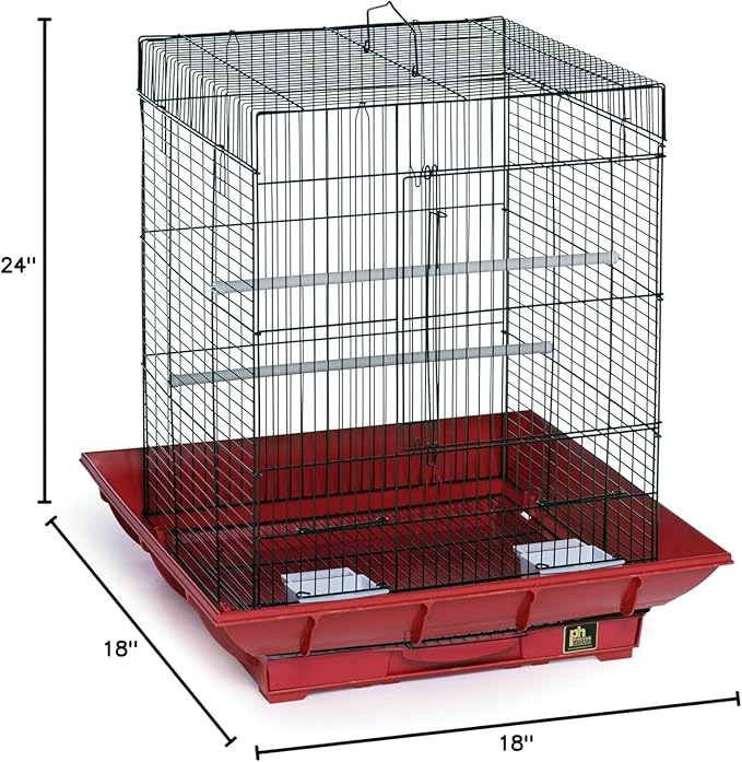 Mountain Majesty Clean Life Bird Cage with Spacious Interior, Durable Build, Easy-to-Clean Features, and Secure Design for Birds' Comfort Red