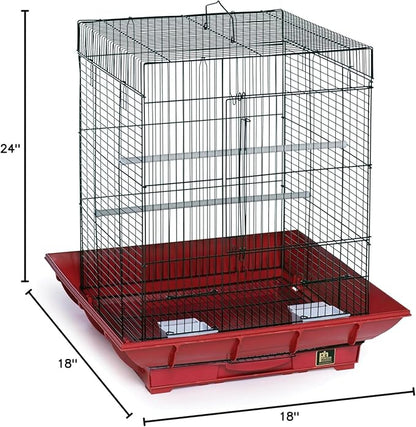 Mountain Majesty Clean Life Bird Cage with Spacious Interior, Durable Build, Easy-to-Clean Features, and Secure Design for Birds' Comfort Red
