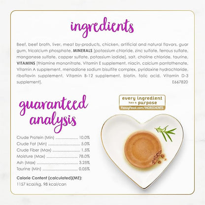 Purina Fancy Feast Tender Beef and Liver Feast Classic Grain Free Wet Cat Food Pate - (Pack of 24) 3 oz. Cans