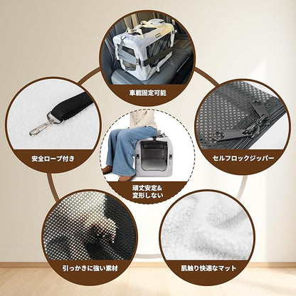 Large Cat Carrier for Cats Collapsible Soft Pet XL Crate for Large/Medium Cats 15lbs+ Car Travel Portable Bag with Water Bottle Slot Ideal for Long Trips (Black, 20.0"L x 14.0"W x 14.0"H)