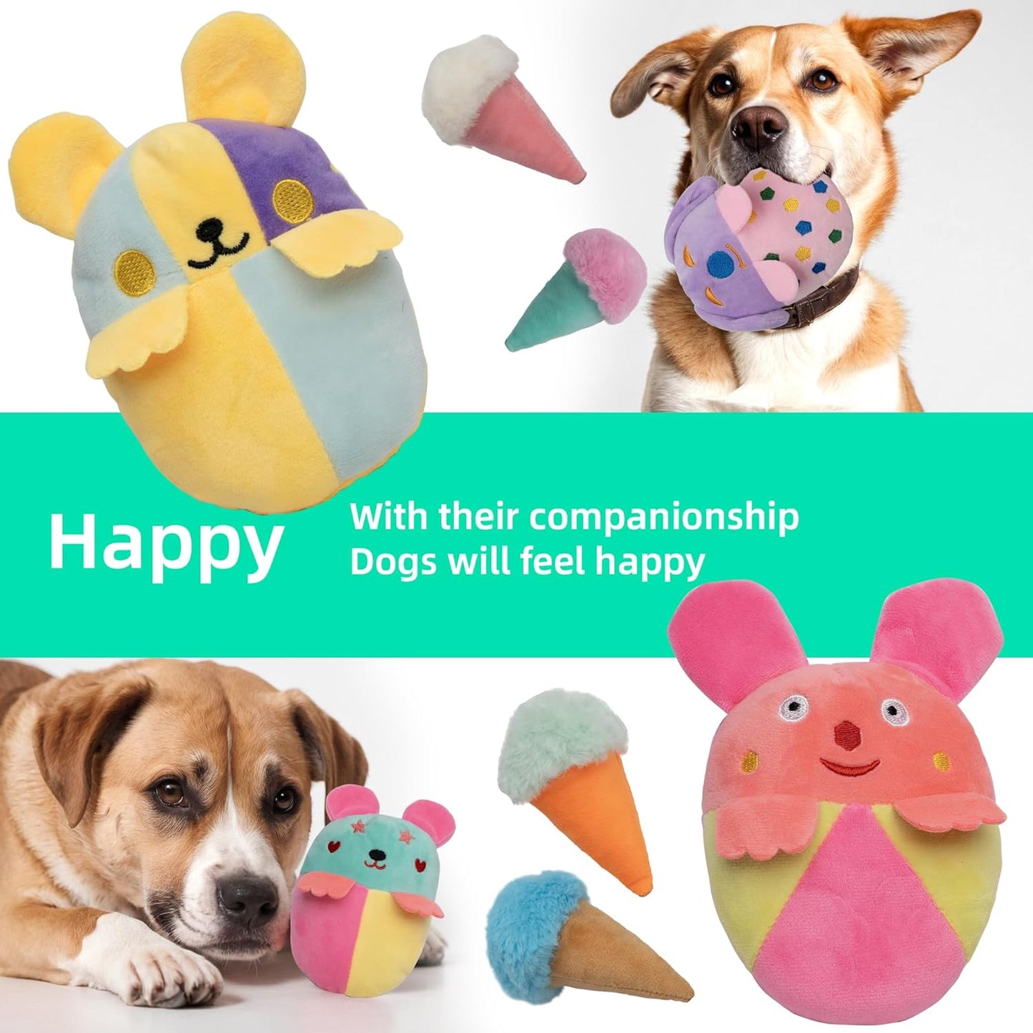 20 Pack Puppy Squeaky Dog Toys Set Plush Puppies,Cute Chew Pets Dog Toy with Squeakers for Small Dogs Playtime