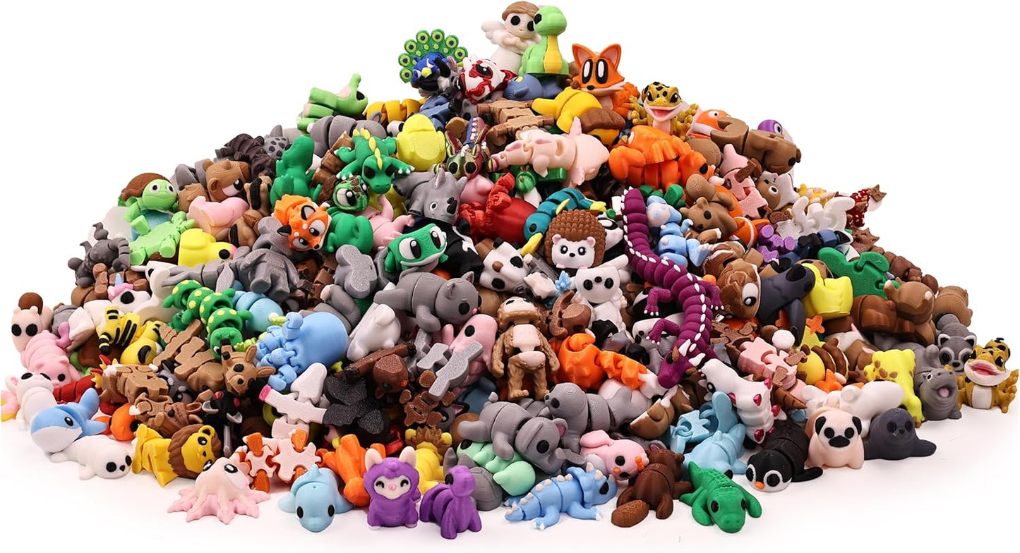 35 PCS Mystery Animal Figurines, Randomly Selected from Over 200 Unique 3D Printed Animal Figurines, Fidget Desk Toys, Cute Small Gifts for Kids, Party Favors, Office Desk Pet, Treasure Box Rewards