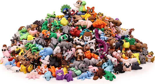 35 PCS Mystery Animal Figurines, Randomly Selected from Over 200 Unique 3D Printed Animal Figurines, Fidget Desk Toys, Cute Small Gifts for Kids, Party Favors, Office Desk Pet, Treasure Box Rewards