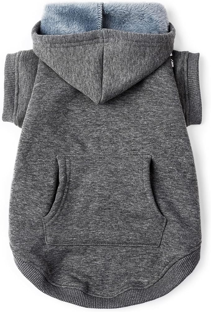 Koneseve Dog Hoodie Fleece Dog Clothes Warm Sweater with Hat for Medium Large Dogs Cat Hooded Shirt Kitten Pet Basic Sweatshirt with Pocket Doggie Soft Winter Coat Apparel (Grey; 4XL)