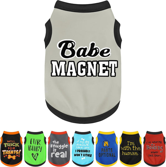 Elevate Your Pet's Seasonal Style with Playful Panache: with Adorable Beautifully Printed Dog Shirts Featuring Hilarious Printed Patterns for Airy Comfort in Summer and Fall Classic Series1 X-Small