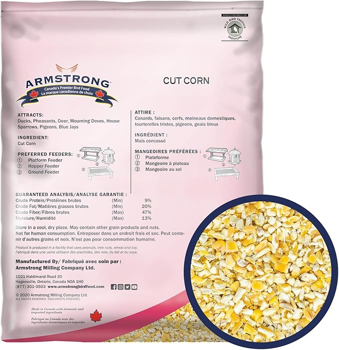 Armstrong Wild Bird Food Cut Corn, 4.4 Pounds - Premium High-Energy Feed for Mourning Doves, Blue Jays, Ducks & Deer - Ideal for Backyard Feeders, Ground Feeding & Outdoor Wildlife