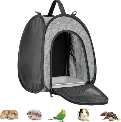 Petsfit Guinea Pig Carrier Extra Large Small Animal Carrier for Rabbit,Hamster,Hedgehog,Rat,Small Birds - Portable Bags with Shoulder Strap,Breathable Mesh Window,Removable Trays,Side Pockets