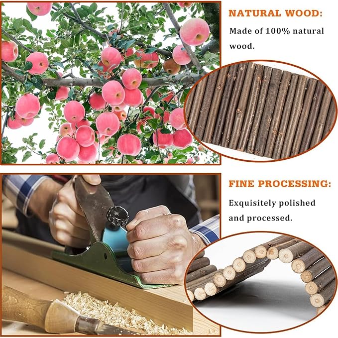 Sofier Hamster Toys 2 Pack Hamster Bridges Natural Wooden Hideout Tunnel Ladder Hamster Cage Accessories Chew Toys for Guinea Pig Rat Chinchilla¡­