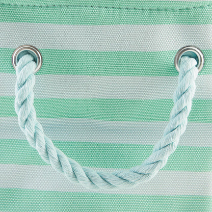 Bone Dry Pet Storage Collection Striped Paw Patch Bin, Aqua, Small Rectangle