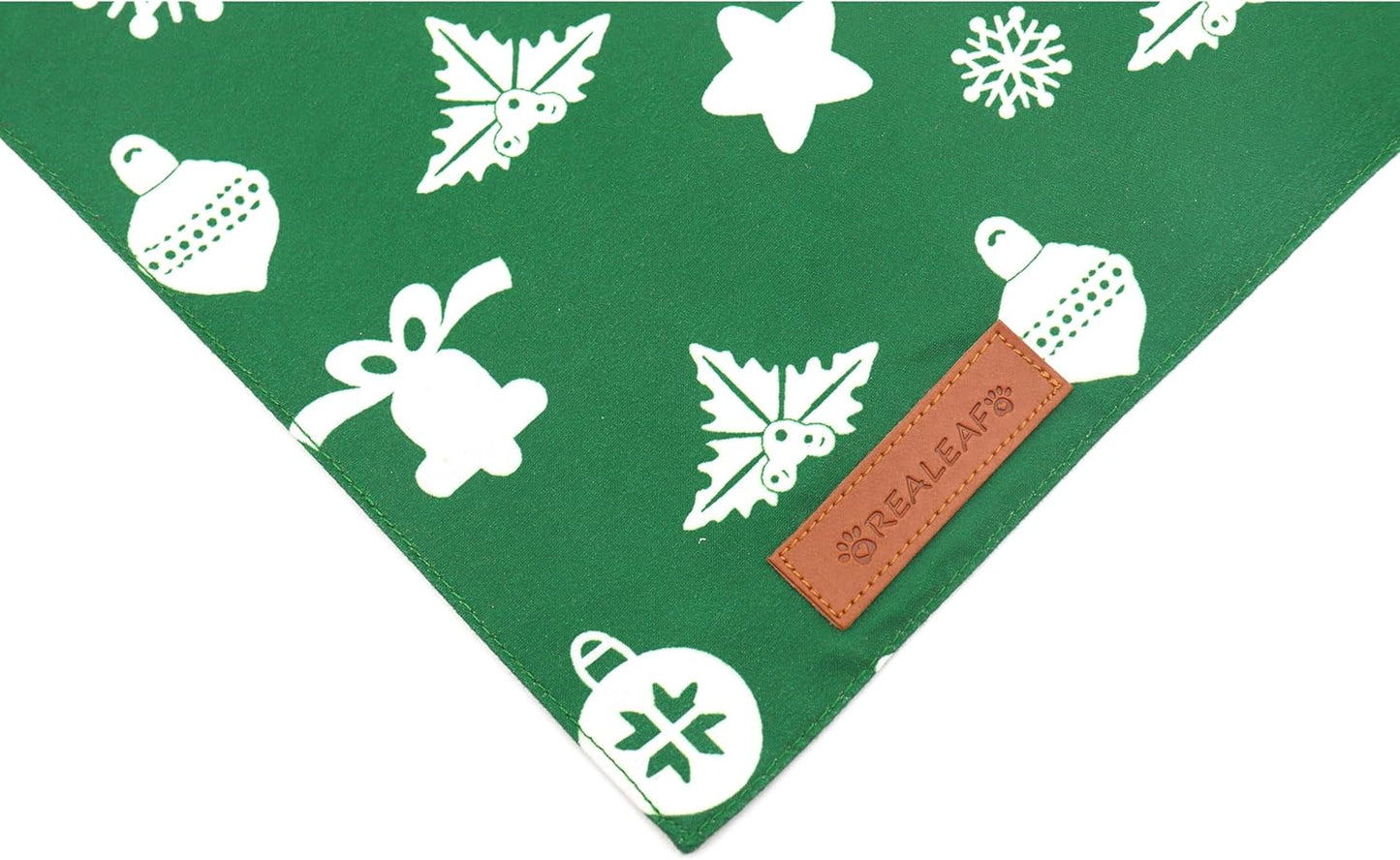 Realeaf Christmas Dog Bandanas 2 Pack, Reversible Red Green Pet Scarf for Boy and Girl, Premium Durable Fabric, Xmas Holiday Bandana for Small Medium Large and Extra Large Dogs (Small)