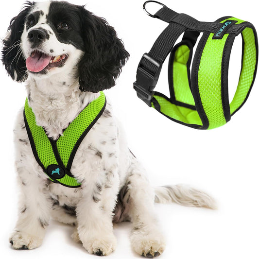 Gooby Comfort X Head In Harness - Green, Large - No Pull Small Dog Harness, Patented Choke-Free X Frame - Perfect on the Go Dog Harness for Medium Dogs No Pull or Small Dogs for Indoor and Outdoor Use