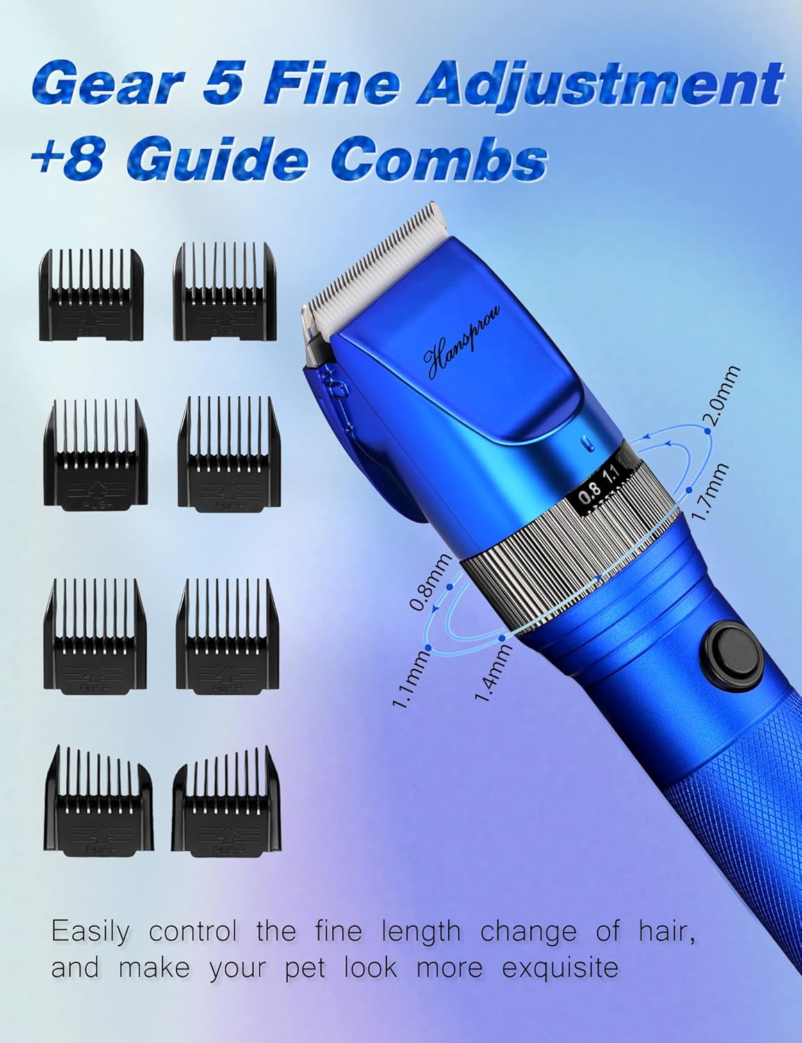 Dog Grooming Clippers, Professional 12V Heavy Duty Pet Clippers, Large Dog Shaver for Thick Coat,Plug-in Pet HairTrimmer with Guard Combs Brush for Dogs Cats