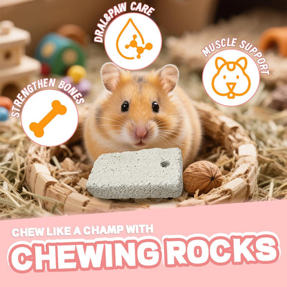 18 Pcs Small Animal Pet Lava Bites Chews Toy Mineral Calcium Stone Bunny Teeth Grinding Block for Hamster Chinchilla Rabbit Squirrel Rat Parrot Guinea Pig