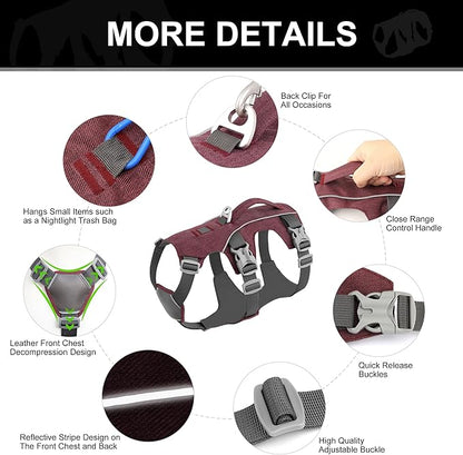 Escape Proof Dog Harness with Handle - Reflective No Pull Dog Vest, Lightweight Full Body Pet Harness Adjustable for Small Dogs Walking,Training(Blue,Chest:14-22")