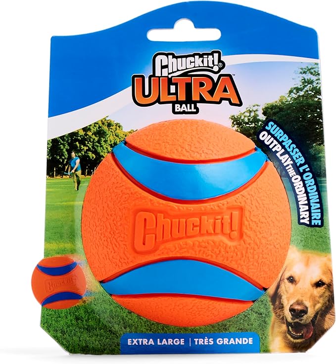 Chuckit! Ultra Ball Dog Toy - Size XL - For Dogs 100+ lbs - Made from Durable Rubber - Super Bouncy - Floats in Water - 3.5-inch Diameter - Pack of 1