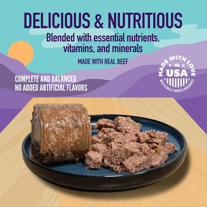 A Strong Heart Wet Dog Food, Chopped Dinner with Beef - 13.2 oz Cans (Pack of 12), Made in The USA with Real Beef