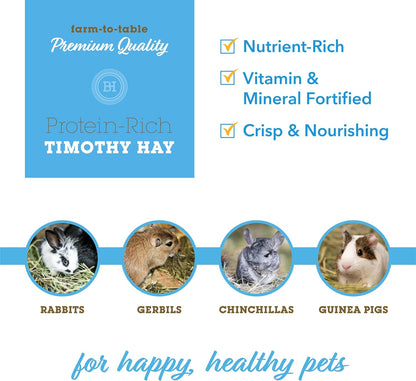 Bunny Honey Timothy Hay for Adult Rabbits, Guinea Pigs & Small Pets High-Fiber, Supports Digestive Health & Dental Care, Non-Blended & Fresh Cut