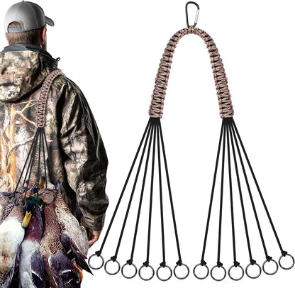 TOBWOLF Duck & Bird Tote with 12 Drops Slip Ring, Metal Loop Goose & Duck Hanger, Waterfowl Tote, Dove Bird Carrier, Paracord