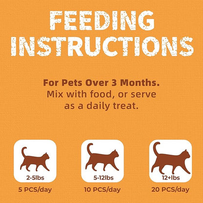 Just Try 8 OZ Pumpkin Freeze Dried Cat & Dog Food Toppers Mixers Low Calorie with Real Chicken Egg Yolk, High Protein Food Toppers Digestive Support