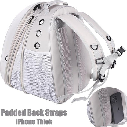 Front Expandable Cat Backpack, Fit up to 20 lbs, Space Capsule Bubble Window Pet Carrier Backpack for Large Fat Cat and Small Puppy