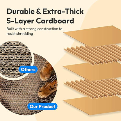 Cloud Lounge Cat Scratching Pad, Reversible Scratch Board with Natural Curves for Freestyle Scratching & Ergonomic Support, Extra Wide Cat Bed for Large Cats, Premium Cardboard & Cozy Fabric