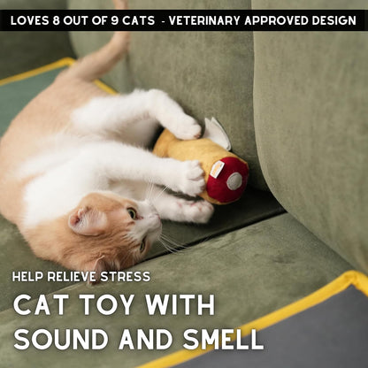 Fish Toy for Cats, Matatabi Silvervine Filled and Help Relief Anxiety, Kitten Catnip Essentials Treats Supplies Large Interactive Chew Big Kicker Toys for Indoor Cat (Golden)