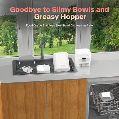 Automatic Cat Feeder with Camera, 5G WiFi Automatic Dog Feeder, 7L Cat Food Dispenser with Night Vision, 1-15 Meals, 1-99 Portions, 2-Way Audio, Jam Free, Ideal for Multiple Pets