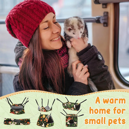 6 Pack Ferret Rat Hammock Set Guinea Pig Hideout Bed, Pet Hanging Tunnel Glider Toy Washable Large Hammock Toy Hideout Cage Accessories for Animals Squirrel, Bunny Chinchillas Hamster