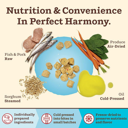 Primal Kibble in The Raw, Freeze Dried Dog Food, Fish & Pork, Scoop & Serve, Made with Raw Protein, Whole Ingredient Nutrition, Crafted in The USA, Dry Dog Food 9 lb Bag