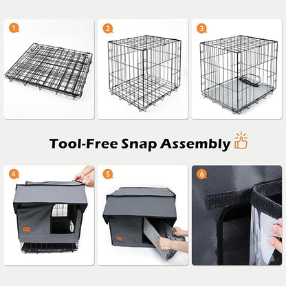 Large Heated Cat House for Outdoor Cats in Winter, Weatherproof & Elevated Outdoor Feral Cat Houses with Pet Heating Pad Bed, Outside Cat House for Stray Barn Cat