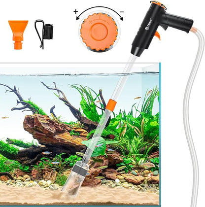 132GPH Manual Aquarium Gravel Cleaner, Fish Tank Siphon Vacuum Cleaner with Adjustable Water Flow for Cleaning Dirt, Water Change & Wash Sand Aquarium Cleaning Tools
