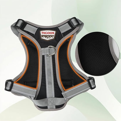 Dog Vest Harness, No Pull Vest with Handle, Training for Walking, Running, Dog Harness Medium Size Fits Neck 18-21 Inch and Chest 20-26 Inch, Black Adjustable Service Dog Vest with 2 Pocket, M